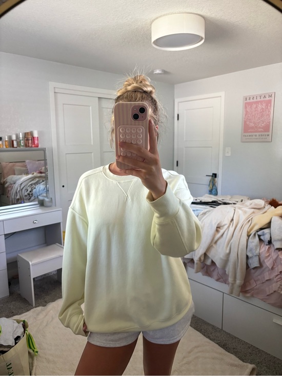 aerie Tops - aerie Pale Yellow Crewneck Sweatshirt